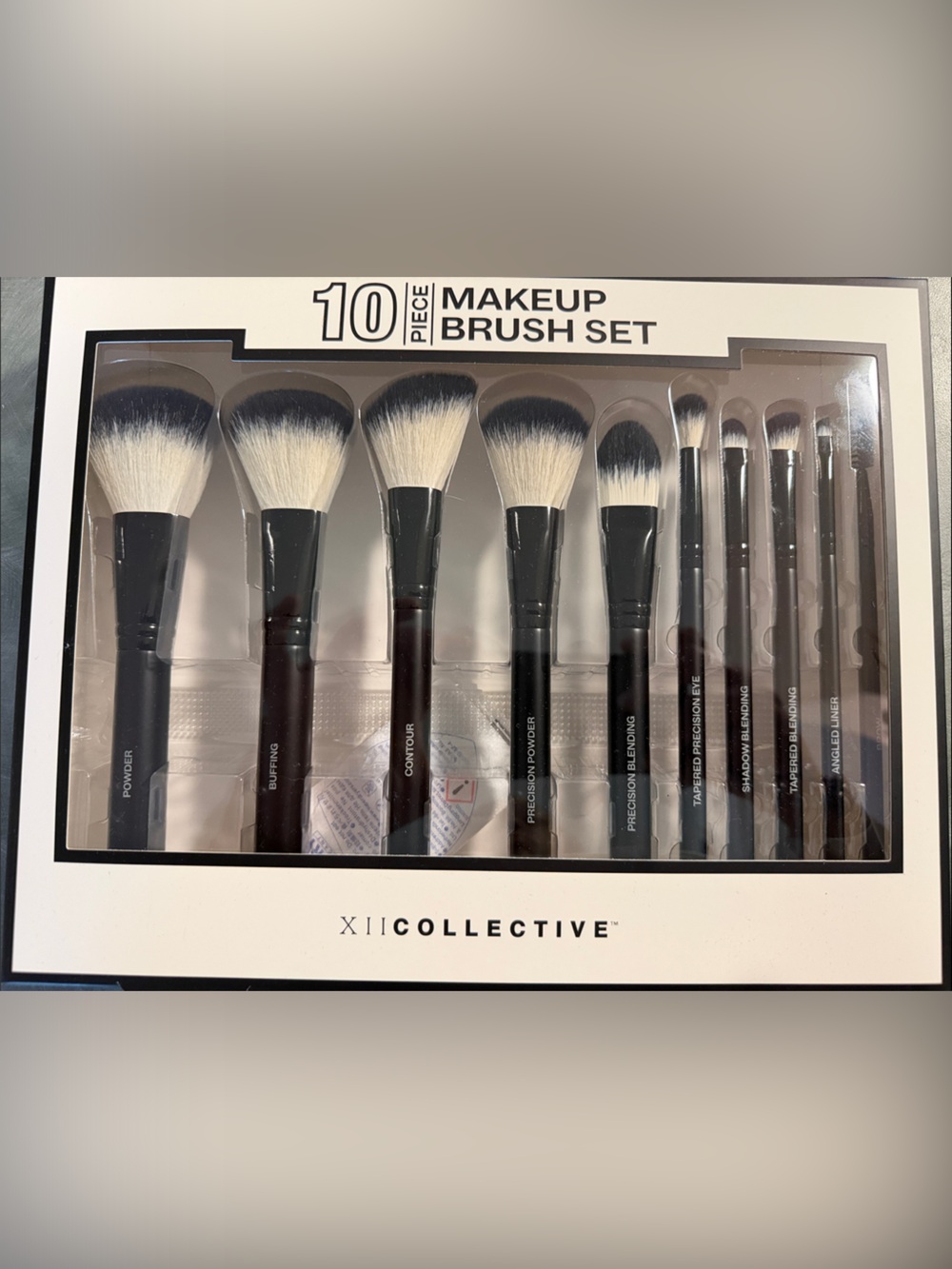 XII Collective 10-Piece Black & White Makeup Brush Set